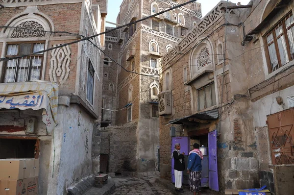 Casas Tradicionais Iêmen Sanaa — Fotografia de Stock