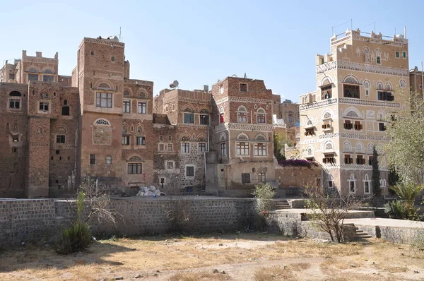 Традиційні Будинки Сану Ємен — стокове фото