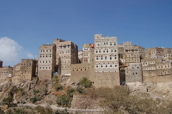 Falu Hajjarah Mount Haraz Jemen — Stock Fotó