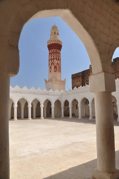 Pessoas Orando Mesquita Jiblah Iêmen — Fotografia de Stock