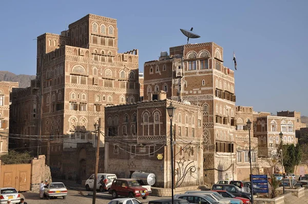 Casas Tradicionais Iêmen Sanaa — Fotografia de Stock