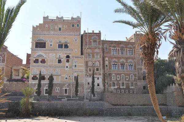 Traditionelle Häuser Sanaa Jemen — Stockfoto
