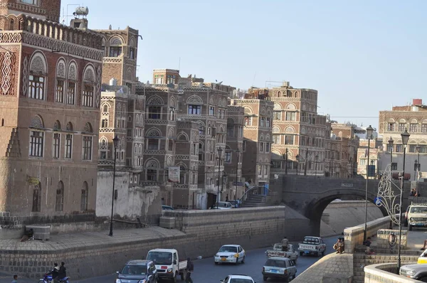 Casas Tradicionais Iêmen Sanaa — Fotografia de Stock