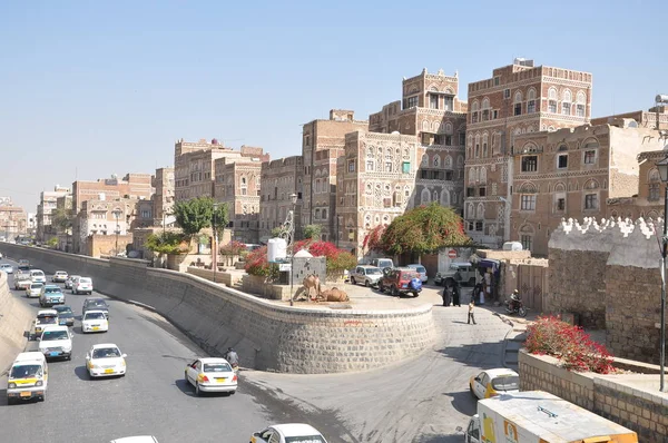 Rua Típica Cidade Velha Sanaa — Fotografia de Stock