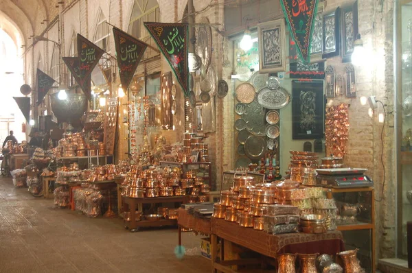 Vue Sur Marché Rue Ispahan Les Gens Marchent Dans Marché — Photo