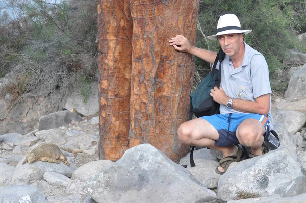 Adulto Turista Visitando Ilhas Galápagos — Fotografia de Stock