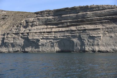 Peninsula Valdes de güzel Atlantik kıyı şeridi, Patagonia, Arjantin
