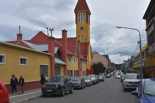 View Streets Cars People City Ushuaia Tierra Del Fuego Argentina — Stock Photo, Image