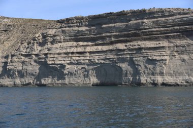 Peninsula Valdes de güzel Atlantik kıyı şeridi, Patagonia, Arjantin