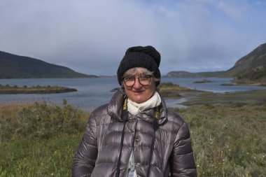 Tierra del Fuego aşırı güneyinde Bahia Lapataia Fiyordu at Postane El Correo del Fin del Mundo resmi