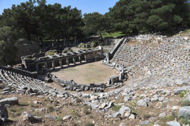 Ancient greek ruins of Priene, Turkey  clipart