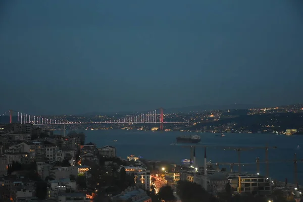 Krajinný Pohled Istanbul Během Západu Slunce — Stock fotografie