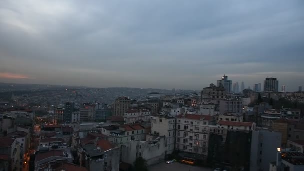 Uitzicht Het Landschap Van Istanboel Tijdens Zonsondergang Turkije — Stockvideo