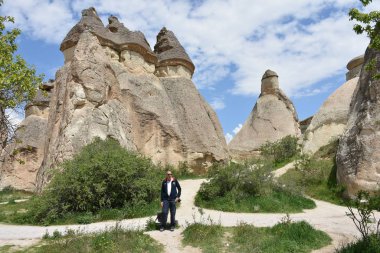 Kapadokya'daki Göreme köyünde ki adam, İç Anadolu Bölgesi, Türkiye, Asya 