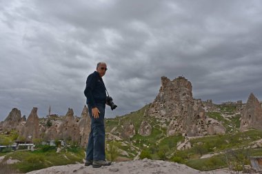Kapadokya'daki Göreme köyünde ki adam, İç Anadolu Bölgesi, Türkiye, Asya 