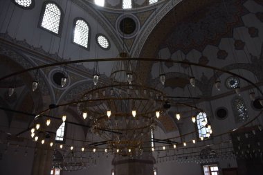 Konya, Türkiye - 02 Mayıs 2019: Selimiye Camii iç görünümü