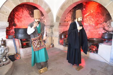 Konya, Türkiye - 02 Mayıs 2019: Mevlana Müzesi'nin iç görünümü