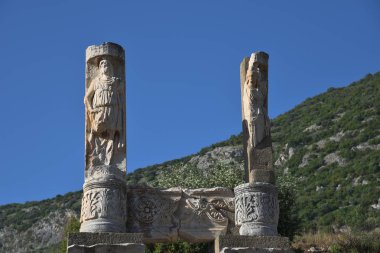Antik kalıntıları şehir Efes Celsus kitaplığı bina antika.