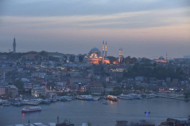 Gün batımında İstanbul'un manzara manzarası, Türkiye 