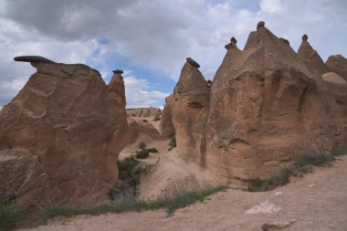 Kapadokya'da Göreme köyünün güzel manzarası, İç Anadolu Bölgesi, Türkiye, Asya 