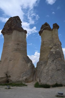 Kapadokya'da Göreme köyünün güzel manzarası, İç Anadolu Bölgesi, Türkiye, Asya 