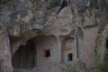 Kapadokya'da Göreme köyünün güzel manzarası, İç Anadolu Bölgesi, Türkiye, Asya 