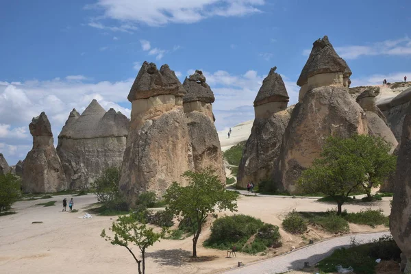 Hermoso Paisaje Del Pueblo Goreme Capadocia Región Central Anatolia Turquía — Foto de Stock