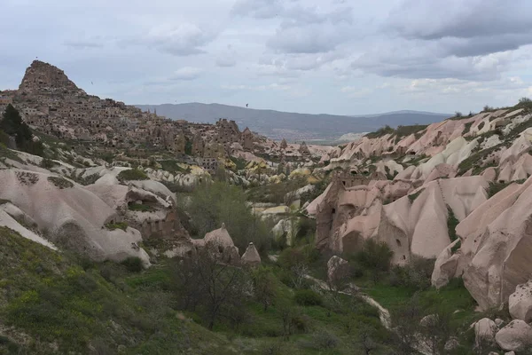 Hermoso Paisaje Del Pueblo Goreme Capadocia Región Central Anatolia Turquía — Foto de Stock