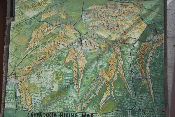Карта Села Гореме Каппадокии Центральная Анатолия Турция Азия — стоковое фото