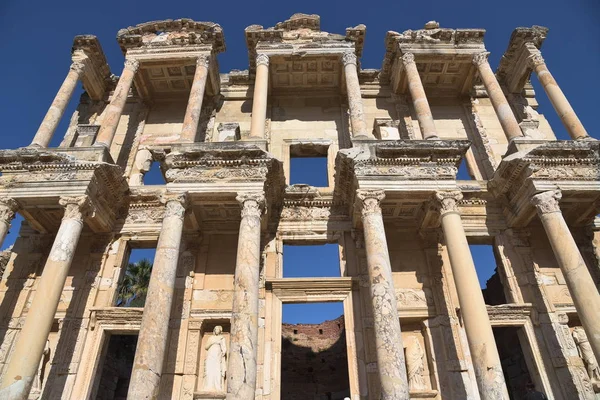 Ruínas Antiga Cidade Antiga Éfeso Edifício Biblioteca Celso — Fotografia de Stock