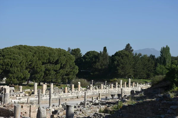 Antik Kalıntıları Şehir Efes Celsus Kitaplığı Bina Antika — Stok fotoğraf