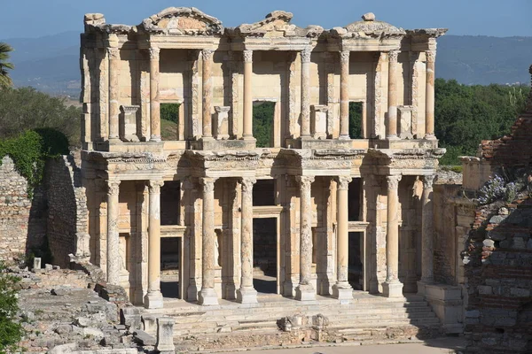 Les Ruines Ancienne Ville Antique Ephèse Bâtiment Bibliothèque Celsus — Photo