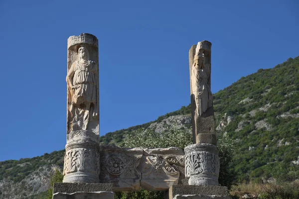 Antik Kalıntıları Şehir Efes Celsus Kitaplığı Bina Antika — Stok fotoğraf