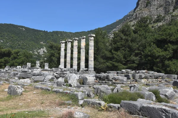 Αρχαία Ελληνικά Ερείπια Πριένιο Τουρκία — Φωτογραφία Αρχείου