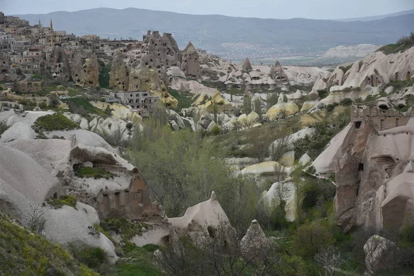 Hermoso Paisaje Del Pueblo Goreme Capadocia Región Central Anatolia Turquía — Foto de Stock