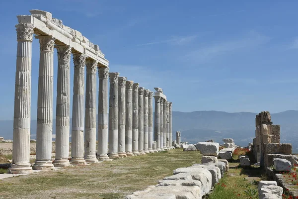 Türkiye'nin Denizli ilinde Laodikeia eski şehir kalıntıları. 