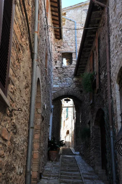 Okouzlující Stará Ulice Středověkých Městech Itálie — Stock fotografie