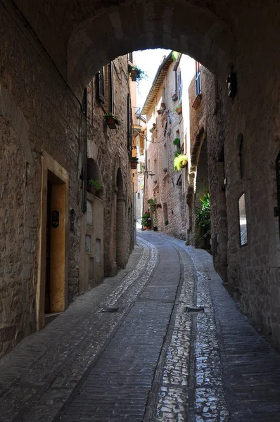 Charmante Alte Straße Der Mittelalterlichen Städte Italiens — Stockfoto