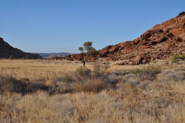 Twyfelfontein, Namibya yakınlarındaki panoramik manzara