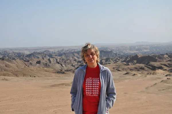 Retrato Mujer Adulta Desierto Namib —  Fotos de Stock