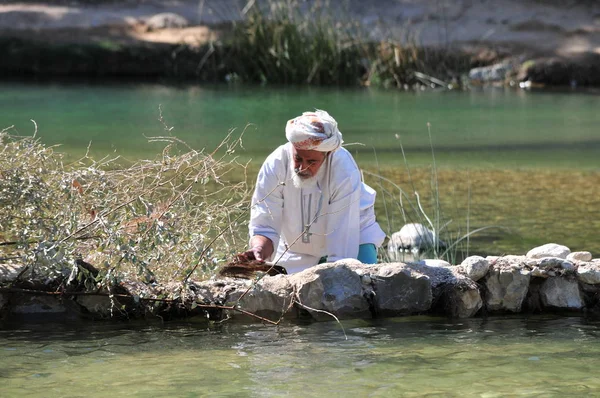 Mensen Water Pool Van Wadi Bani Khalid — Stockfoto