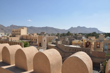 Umman Sultanı Nizwa 'nın manzarası. 