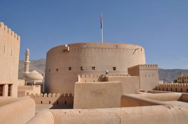 Umman Sultanı Nizwa 'nın manzarası. 