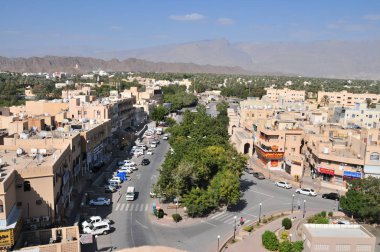 Umman Sultanı Nizwa 'nın manzarası. 