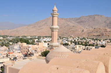 Umman Sultanı Nizwa 'nın manzarası. 