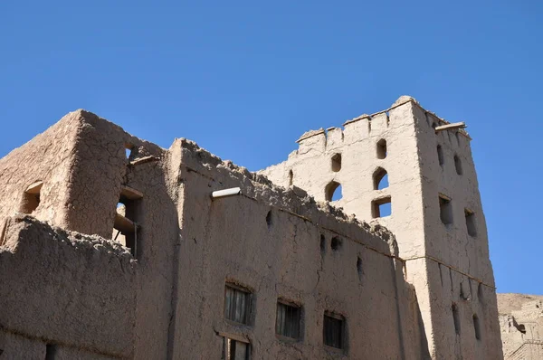 阿曼Birkat Mouz的Mud Brick村废墟 — 图库照片