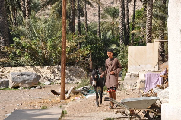 Mensen Waterpoel Van Wadi Bani Awf — Stockfoto