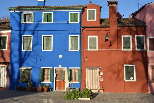 Uitzicht Kleurrijke Huizen Van Burano — Stockfoto