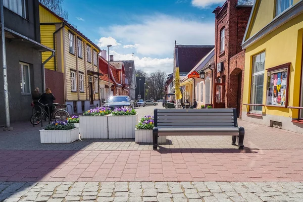 Παλιό Δρόμο Στην Πόλη Της Παρνού Εσθονία — Φωτογραφία Αρχείου