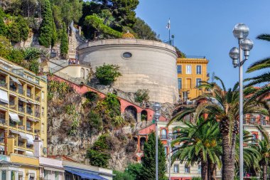 Hill Shato, Promenade des Anglais üzerinde güzel, Cote dazur üzerinde French riviera, Fransa Belland'ın Kulesi (Tur Bellanda) olduğunu 